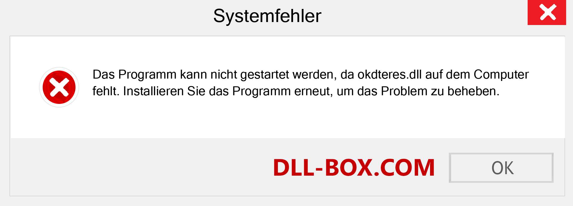 okdteres.dll-Datei fehlt?. Download für Windows 7, 8, 10 - Fix okdteres dll Missing Error unter Windows, Fotos, Bildern